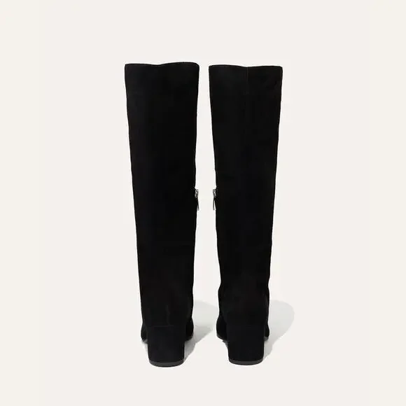 Margaux The Edie Knee High Boots - 38.5 (Us 8.5) Black Suede